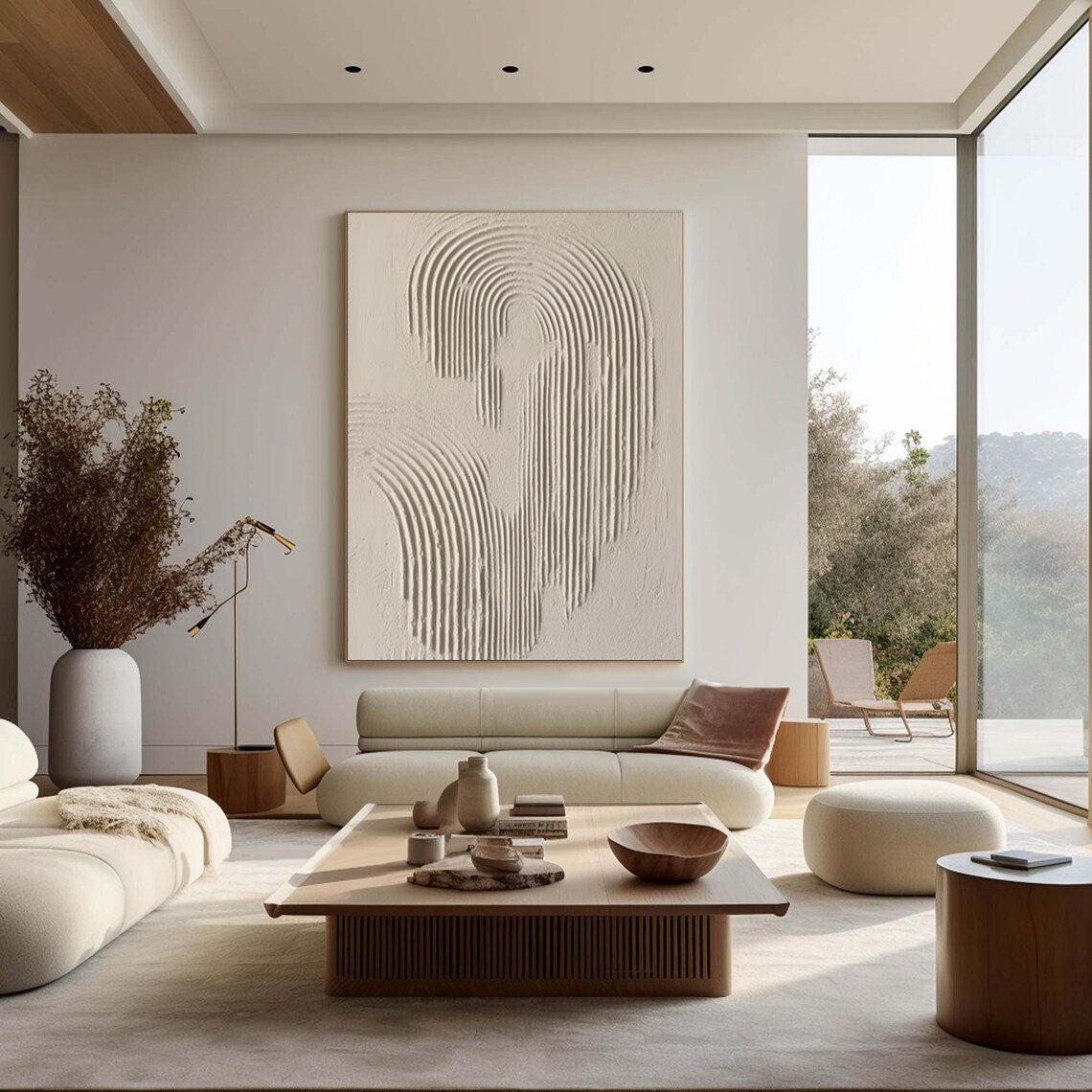 Rippled Elegance: Minimalist Textured Wall Art