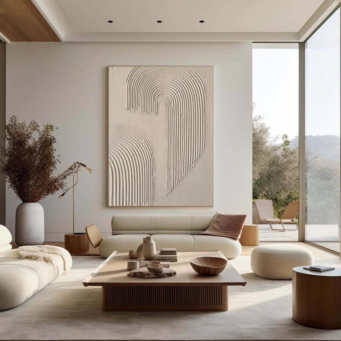 Abstract Arc Texture-Minimalist Textured Wall Art with Flowing Arches - artextured