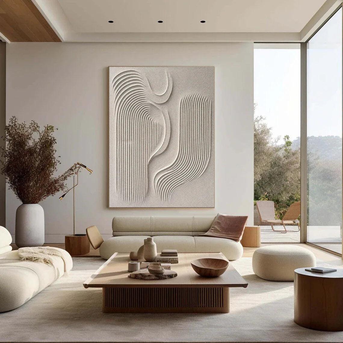 Flowing Harmony-Modern Minimalist Flowing Curved Geometric Abstract Wall Art - artextured
