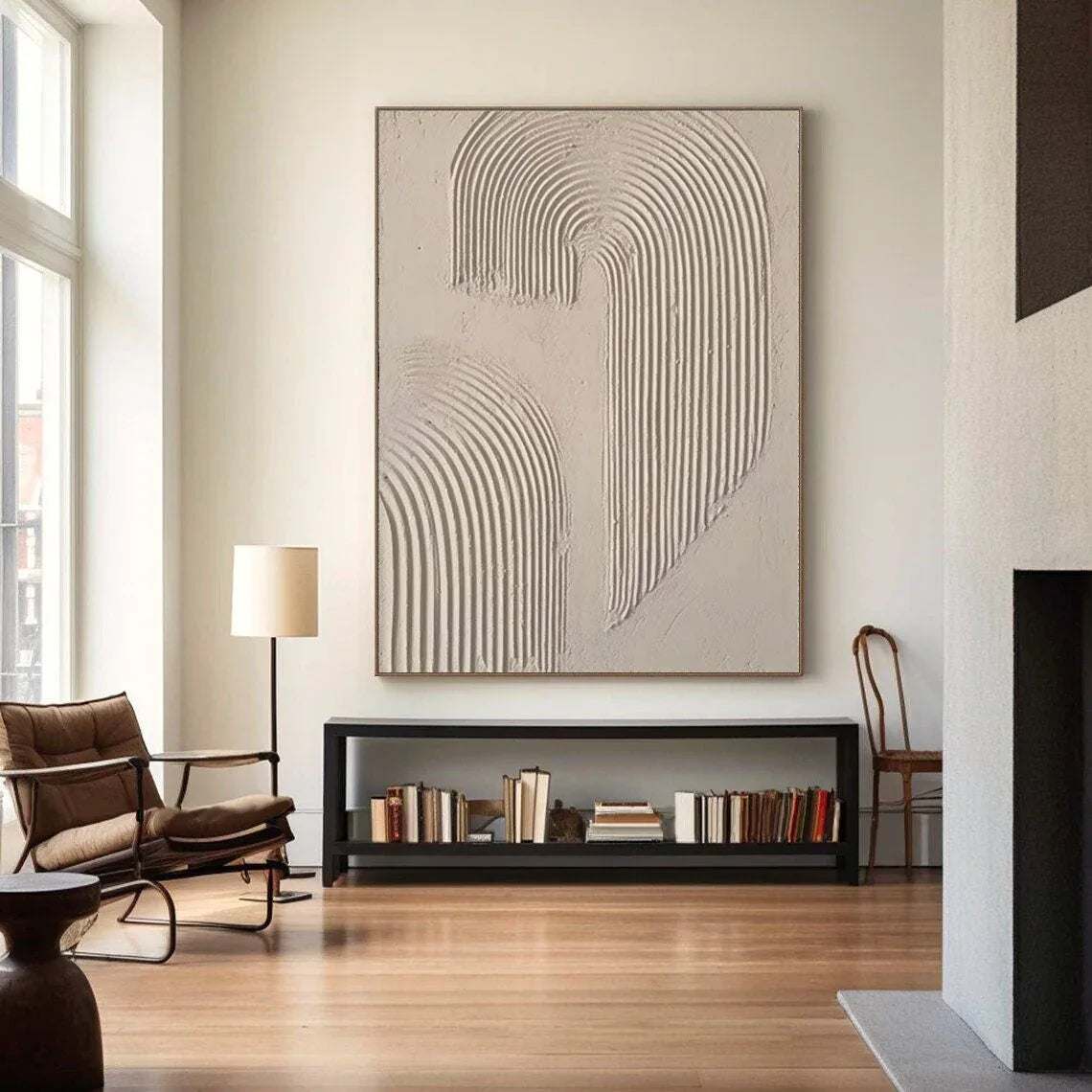 Abstract Arc Texture-Minimalist Textured Wall Art with Flowing Arches - artextured