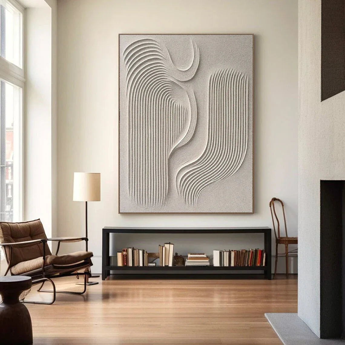Flowing Harmony-Modern Minimalist Flowing Curved Geometric Abstract Wall Art - artextured