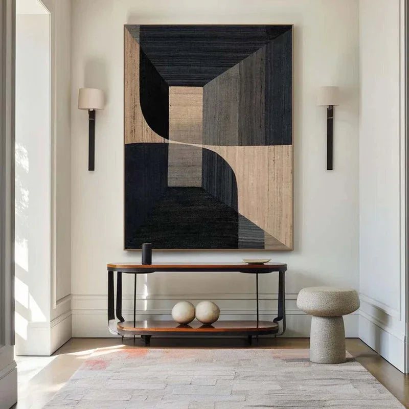 Geometric Tranquility-Geometric Space Abstract Wall Art with Extremely Simple Style - artextured