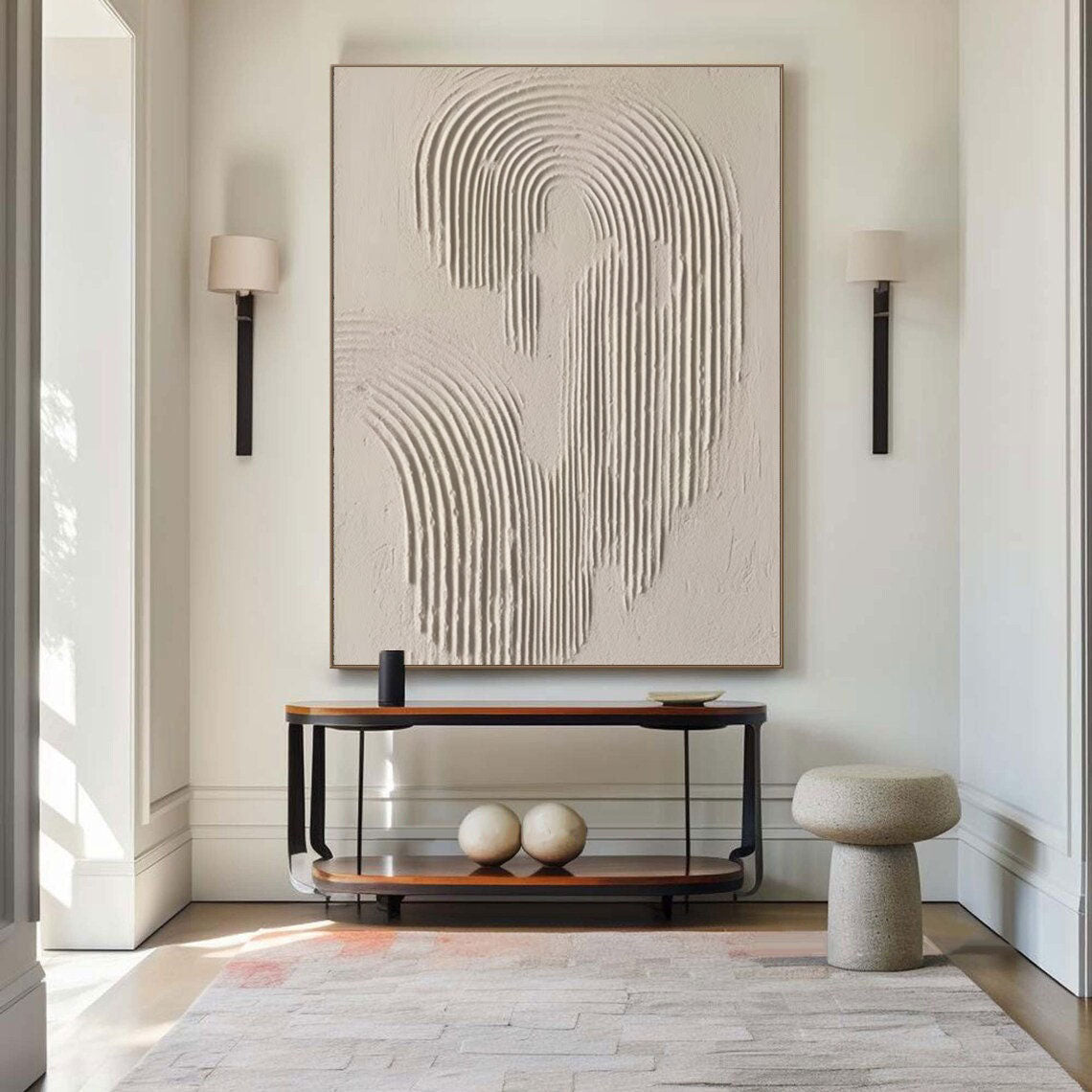 Rippled Elegance: Minimalist Textured Wall Art