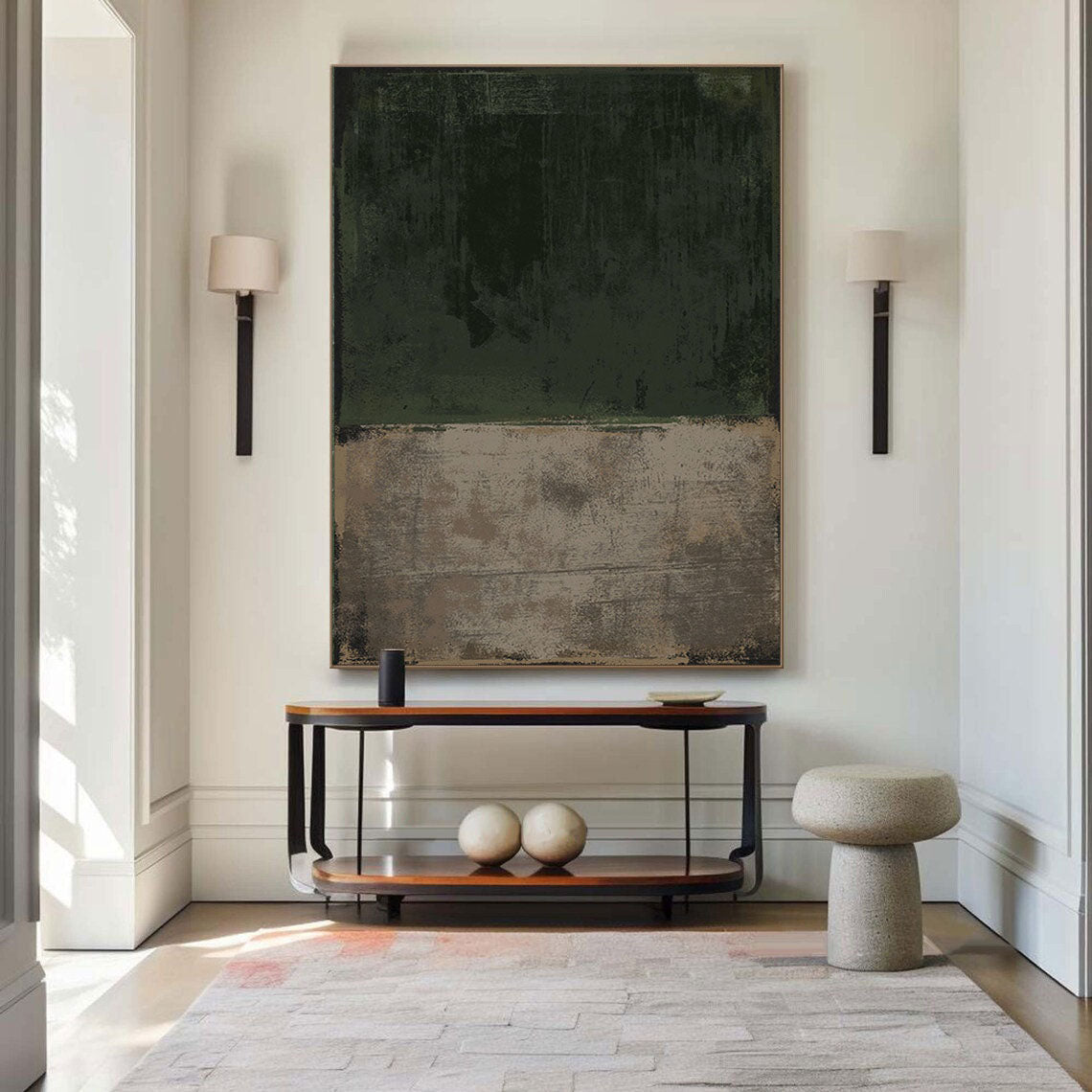 Echoes of Earth: Textured Abstract Minimalist Canvas