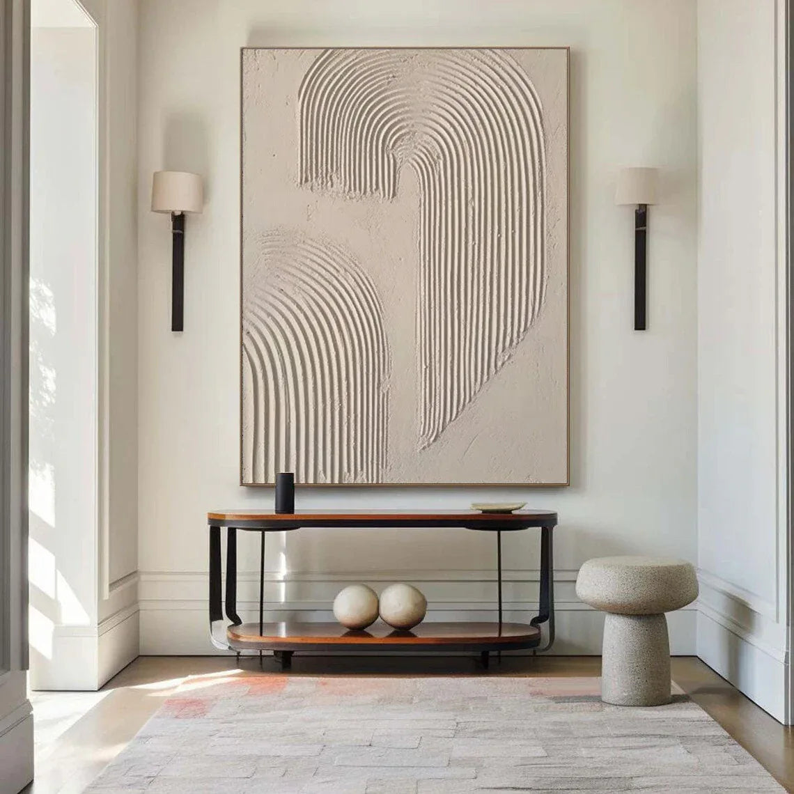 Abstract Arc Texture-Minimalist Textured Wall Art with Flowing Arches - artextured
