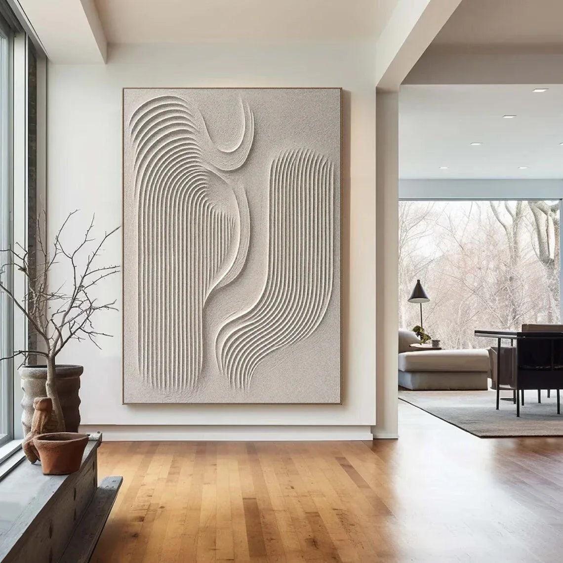 Flowing Harmony-Modern Minimalist Flowing Curved Geometric Abstract Wall Art - artextured