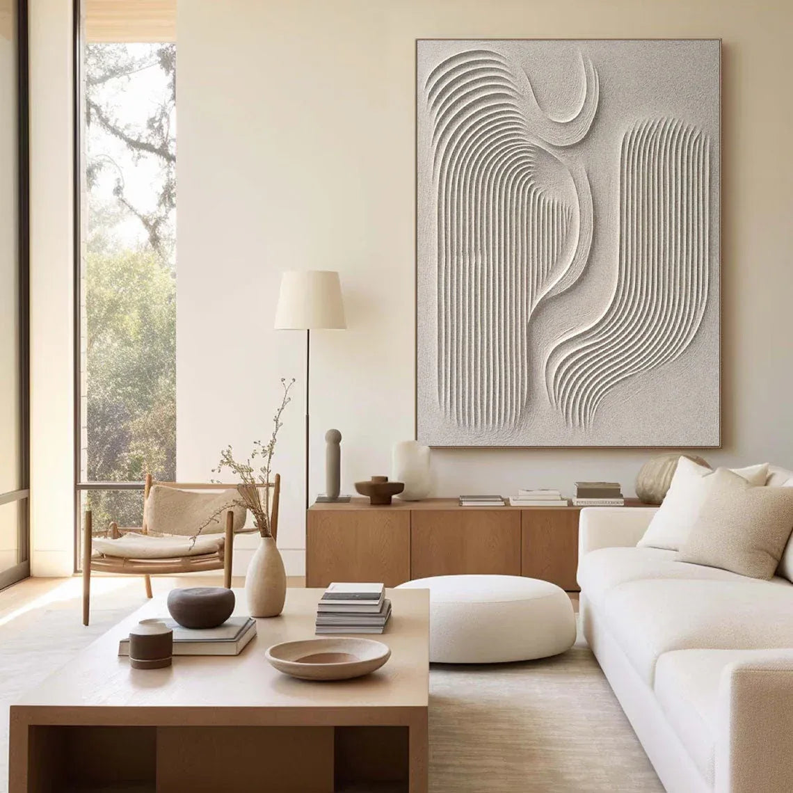 Flowing Harmony-Modern Minimalist Flowing Curved Geometric Abstract Wall Art - artextured