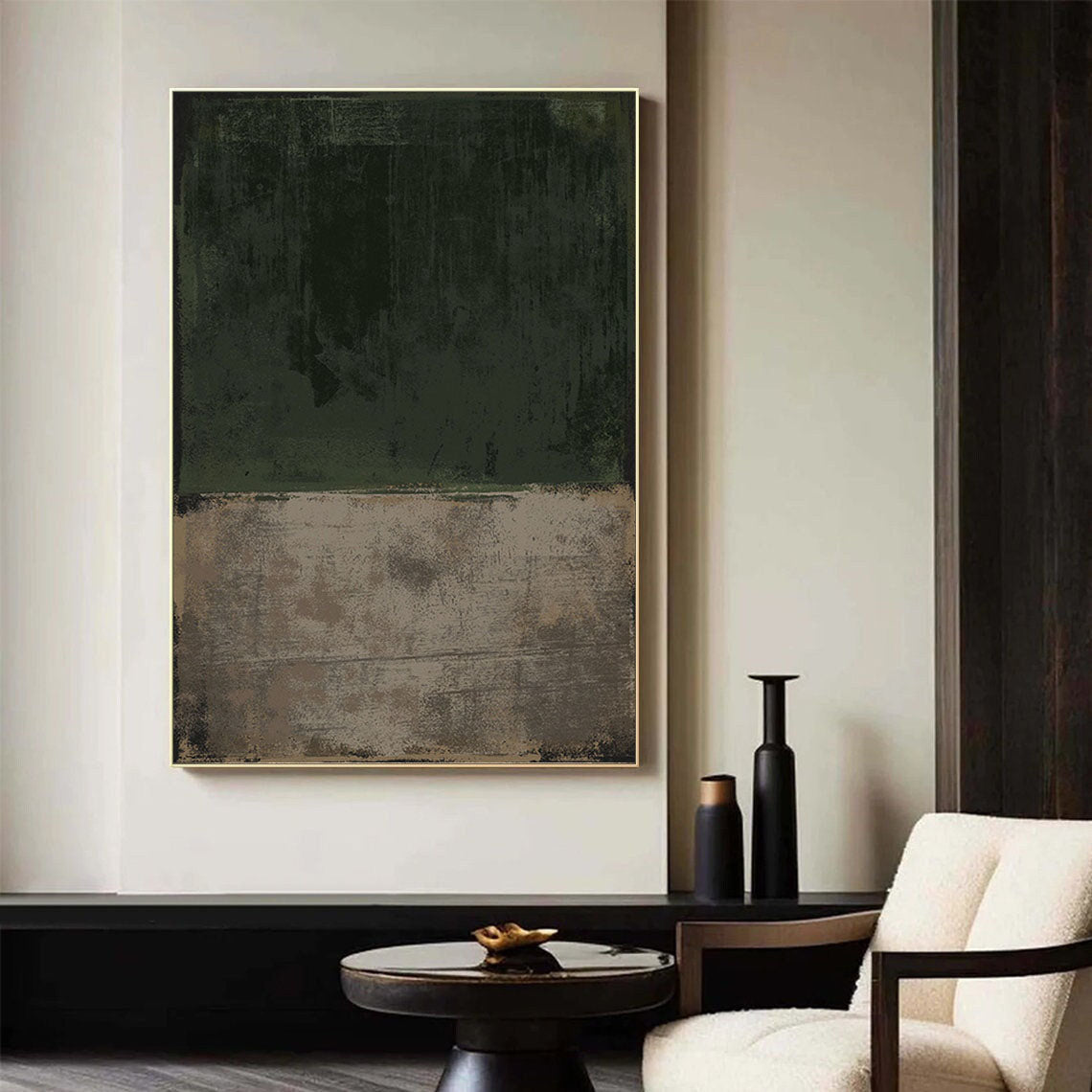 Echoes of Earth: Textured Abstract Minimalist Canvas