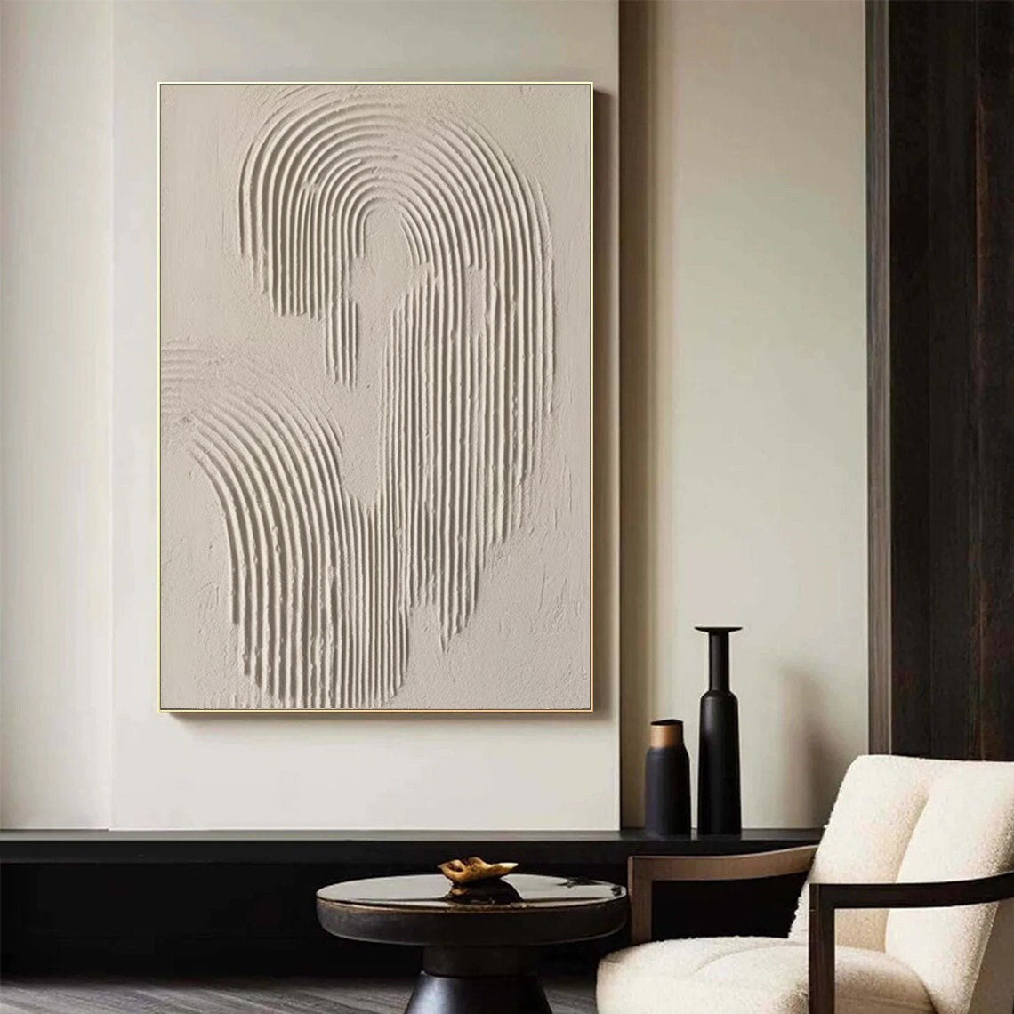 Rippled Elegance: Minimalist Textured Wall Art