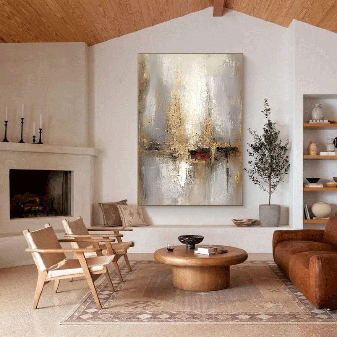 Golden Horizons - Gold, Silver and Grey Abstract Texture Wall Art