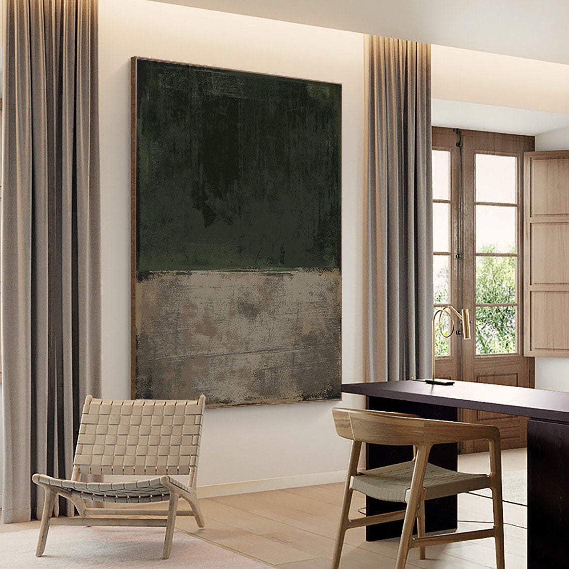 Echoes of Earth: Textured Abstract Minimalist Canvas