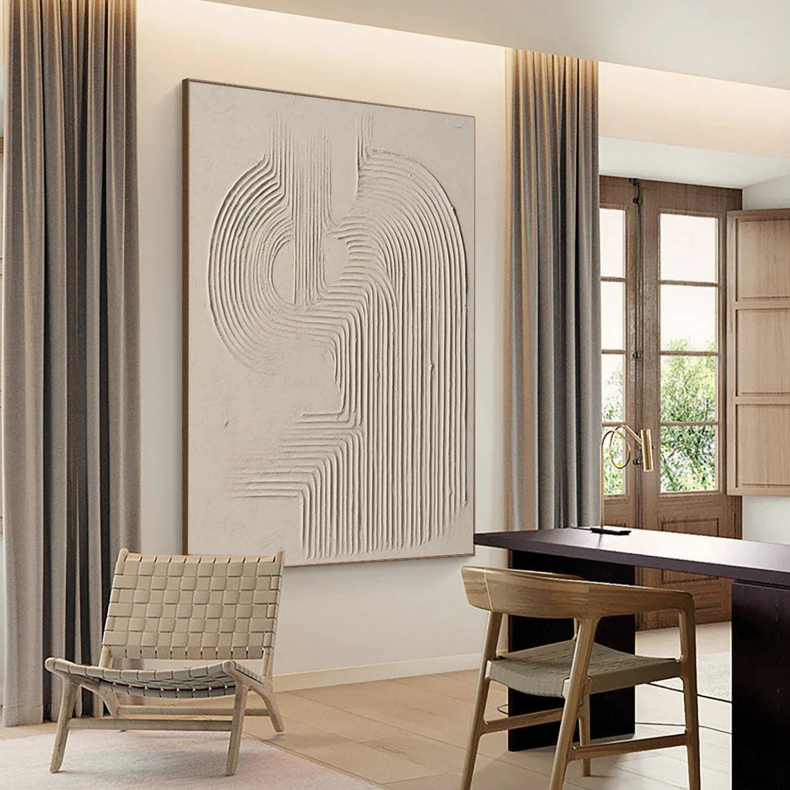 Textured Sandstone Elegance-Shallow Meter Hand Drawn Three-Dimensional Curved Texture Wall Art - artextured