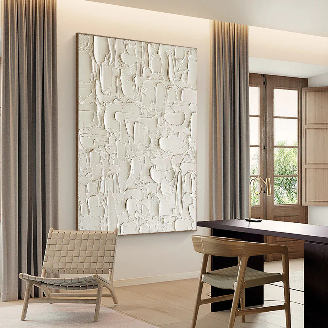 Tactile Rhythm-Texture abstract wall art with sculptural patterns - artextured