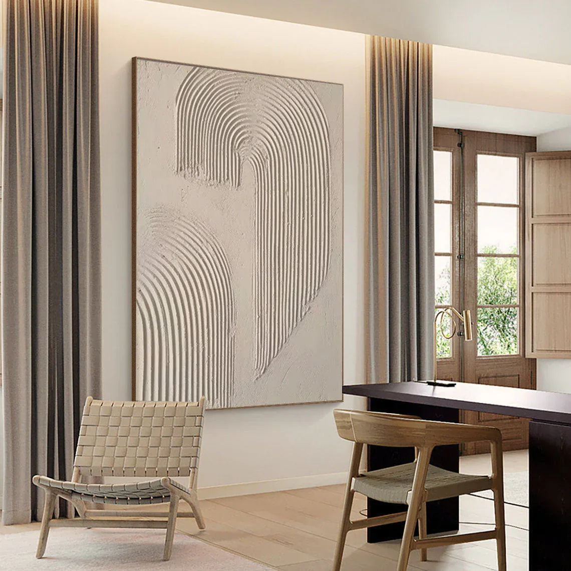 Abstract Arc Texture-Minimalist Textured Wall Art with Flowing Arches - artextured