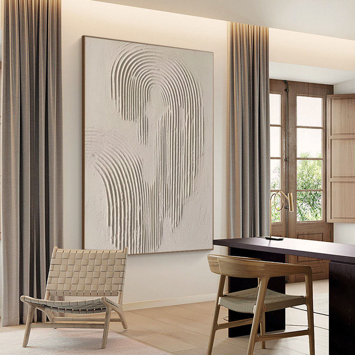 Rippled Elegance: Minimalist Textured Wall Art