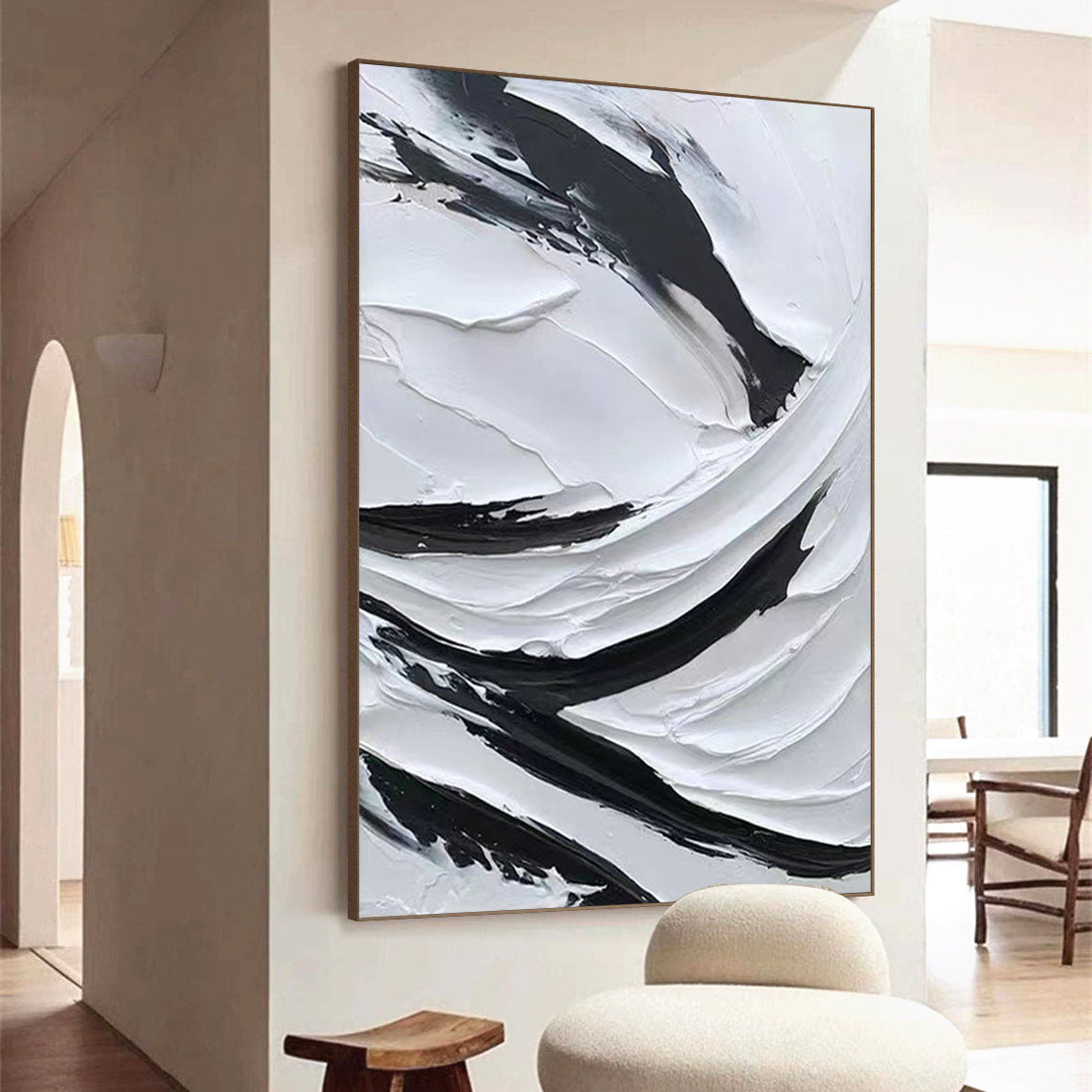 Dynamic Flow: Textured Abstract Canvas Art