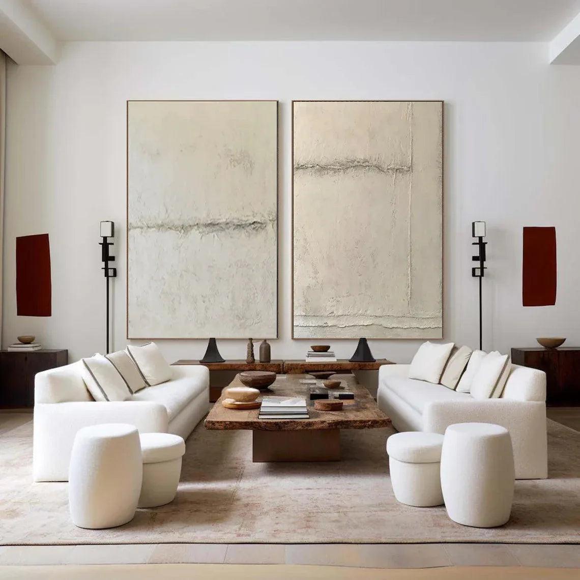 Timeless Balance-Neutral Textured Canvas Duo SET OF 2 - artextured