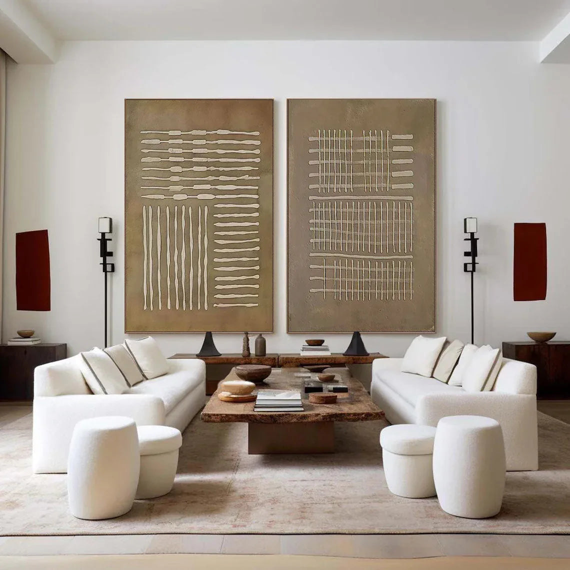 Textured Patterns- Abstract Linear Canvas SET OF 2 - artextured
