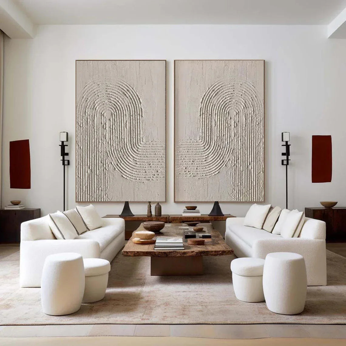 Textured Elegance- Minimalist Arch Canvas Duo SET OF 2 - artextured