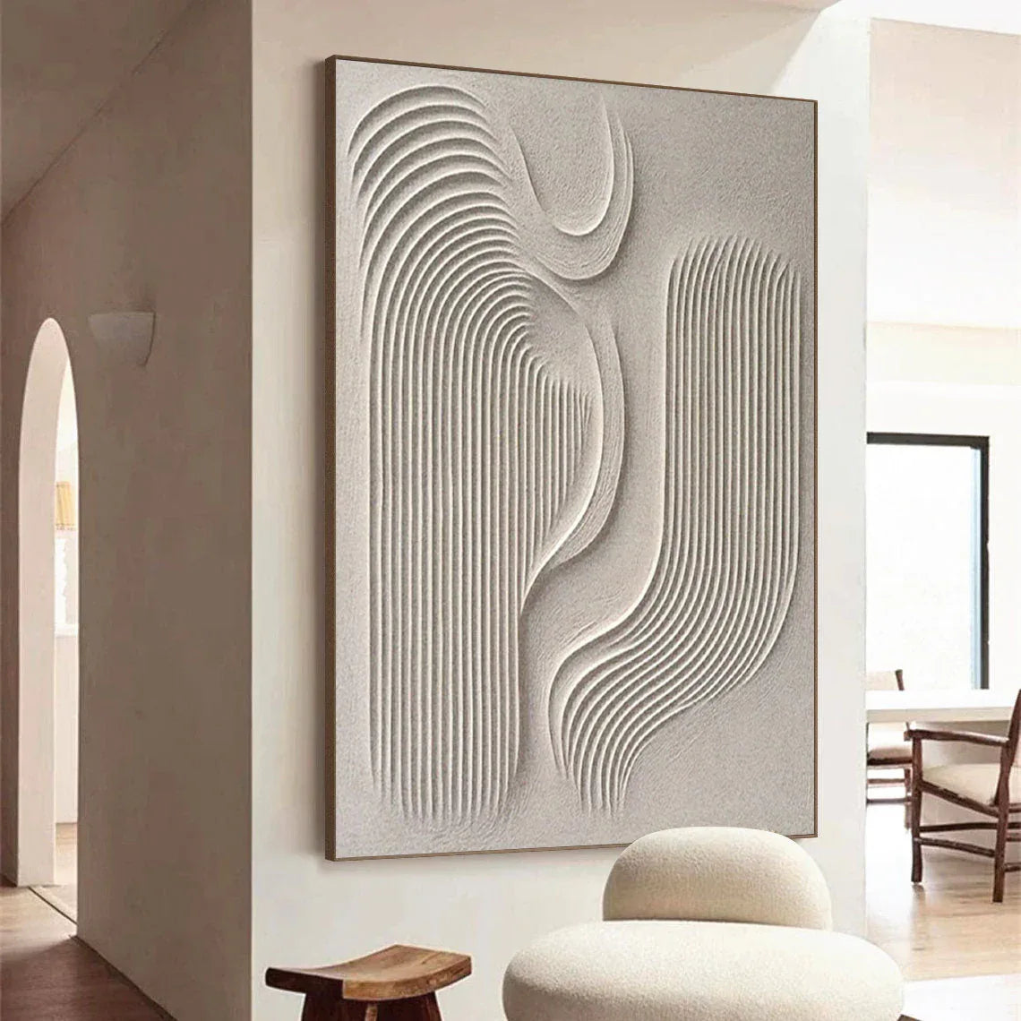 Flowing Harmony-Modern Minimalist Flowing Curved Geometric Abstract Wall Art - artextured