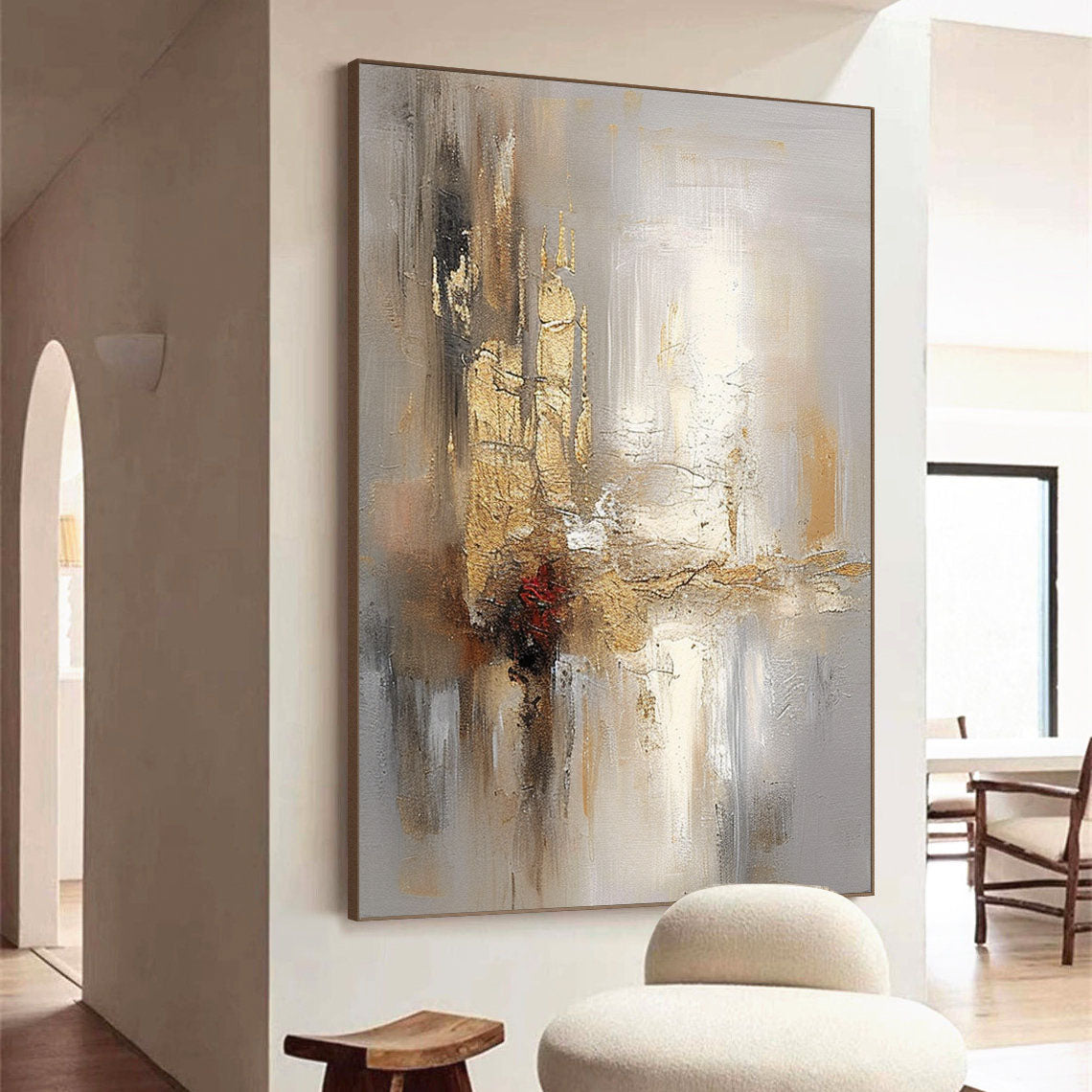 Radiant Reflections - Abstract Metallic Wall Art