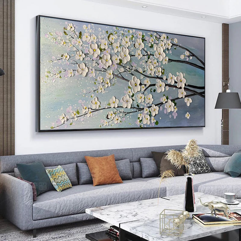 Blossom Harmony Textured Oil Painting#AB0519063