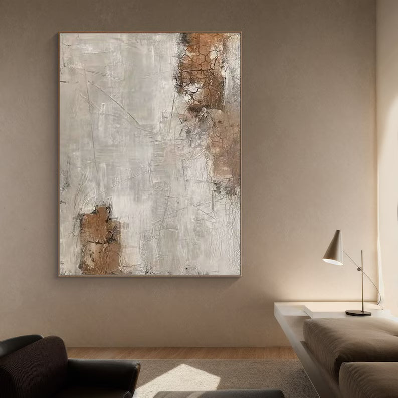 Traces of Time – Wabi-Sabi Textured Abstract Wall Art #AB14022
