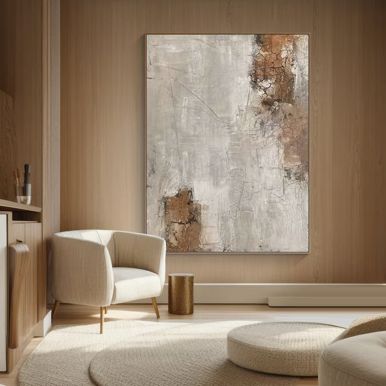 Traces of Time – Wabi-Sabi Textured Abstract Wall Art #AB14022