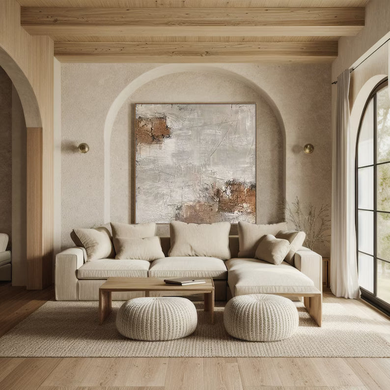 Traces of Time – Wabi-Sabi Textured Abstract Wall Art #AB14022