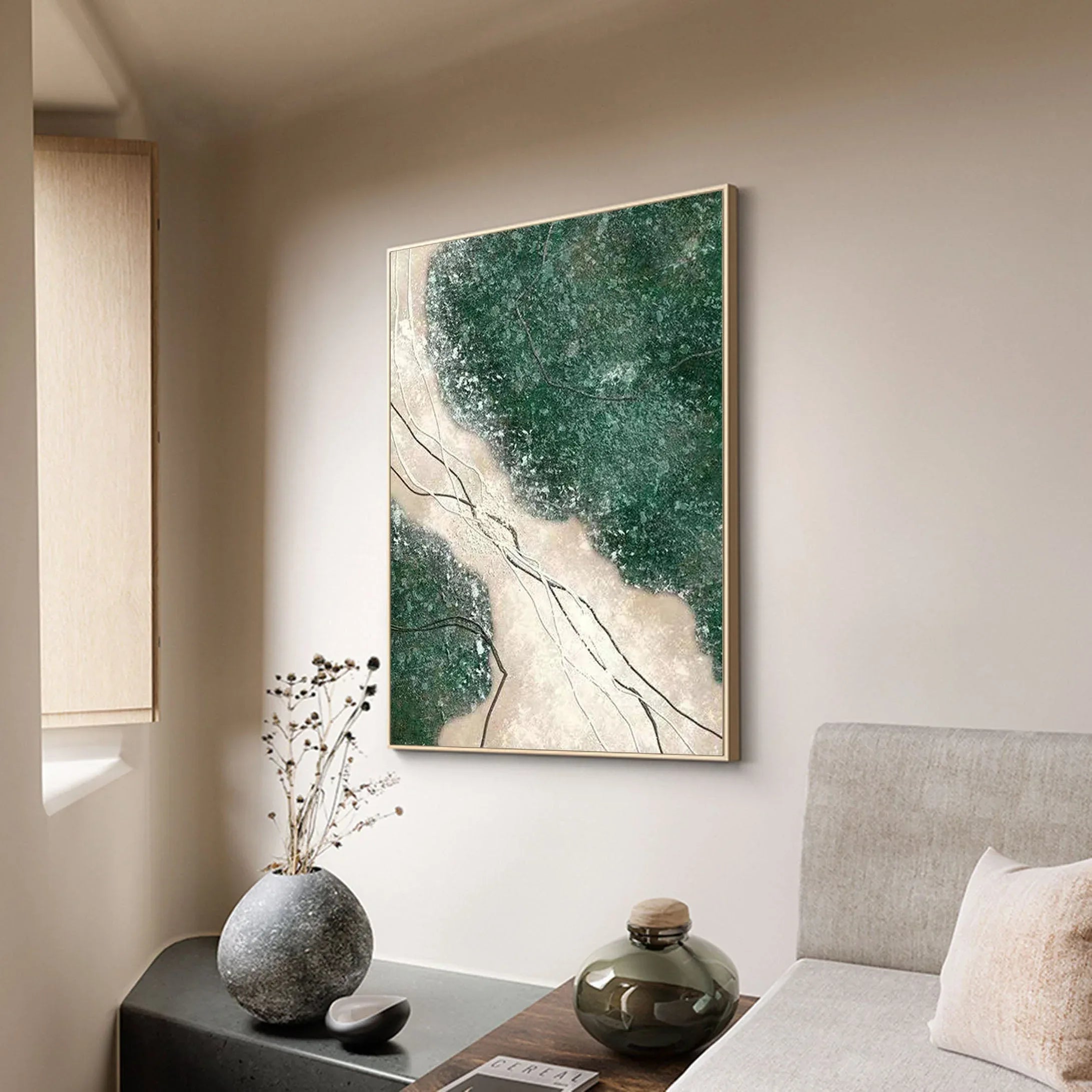 Verdant Veins -Modern Abstract Landscape Texture Wall Art - artextured