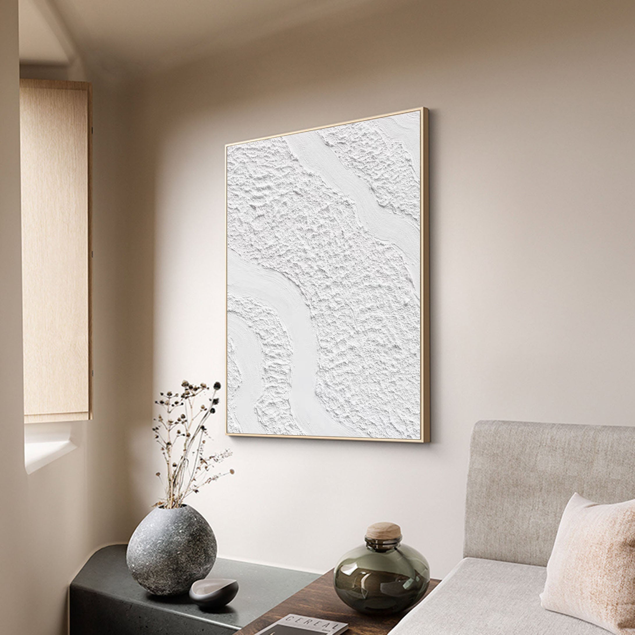 Serenity Flow: Minimalist Textured Wall Art