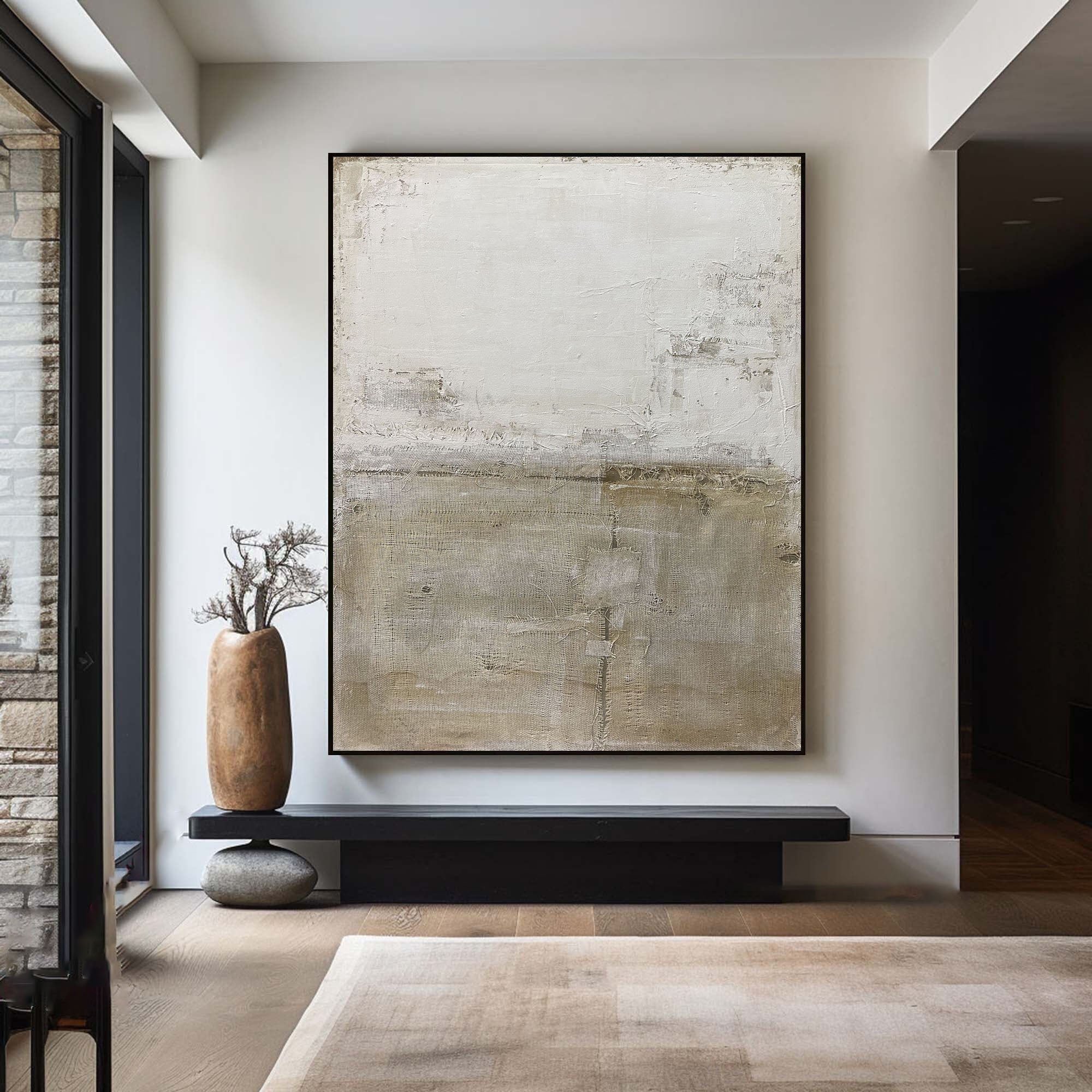 Tranquil Horizons - Minimalist Textured Abstract Art