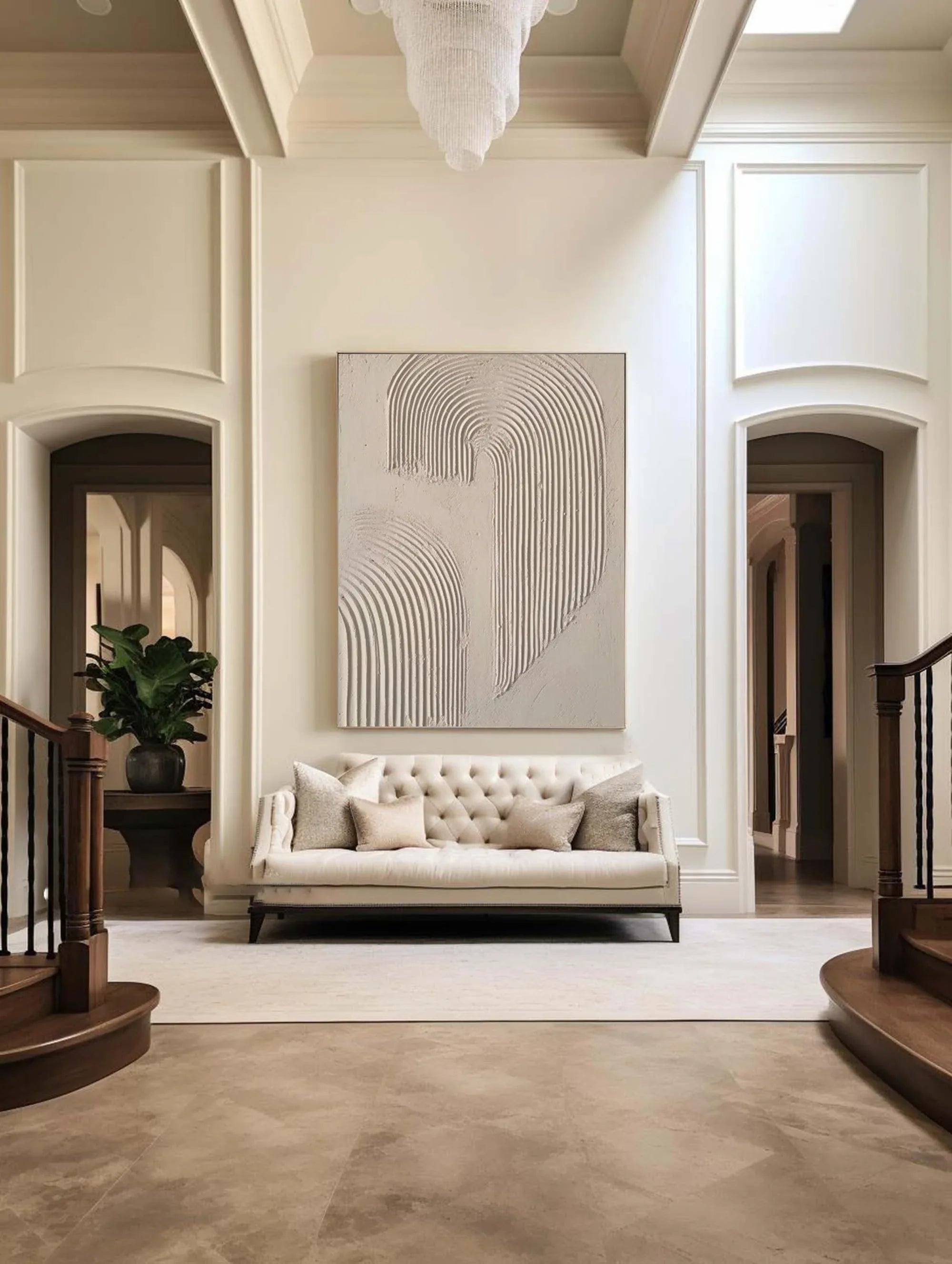 Abstract Arc Texture-Minimalist Textured Wall Art with Flowing Arches - artextured