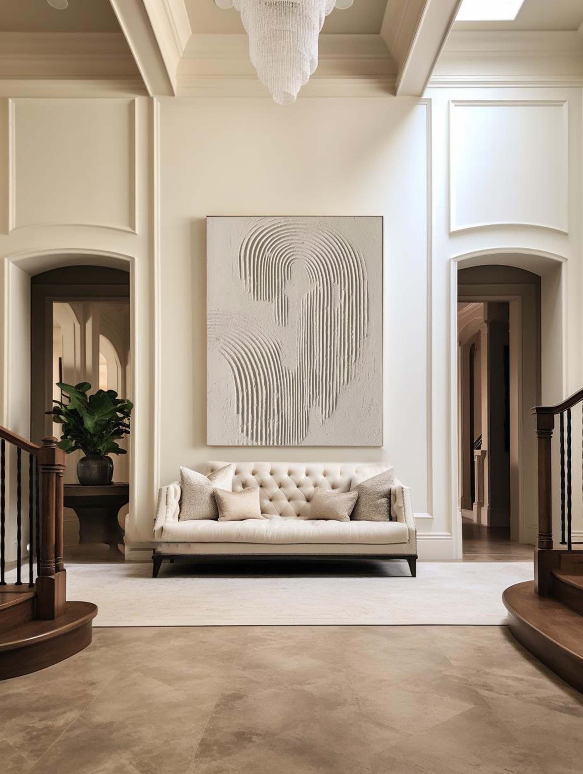 Rippled Elegance: Minimalist Textured Wall Art