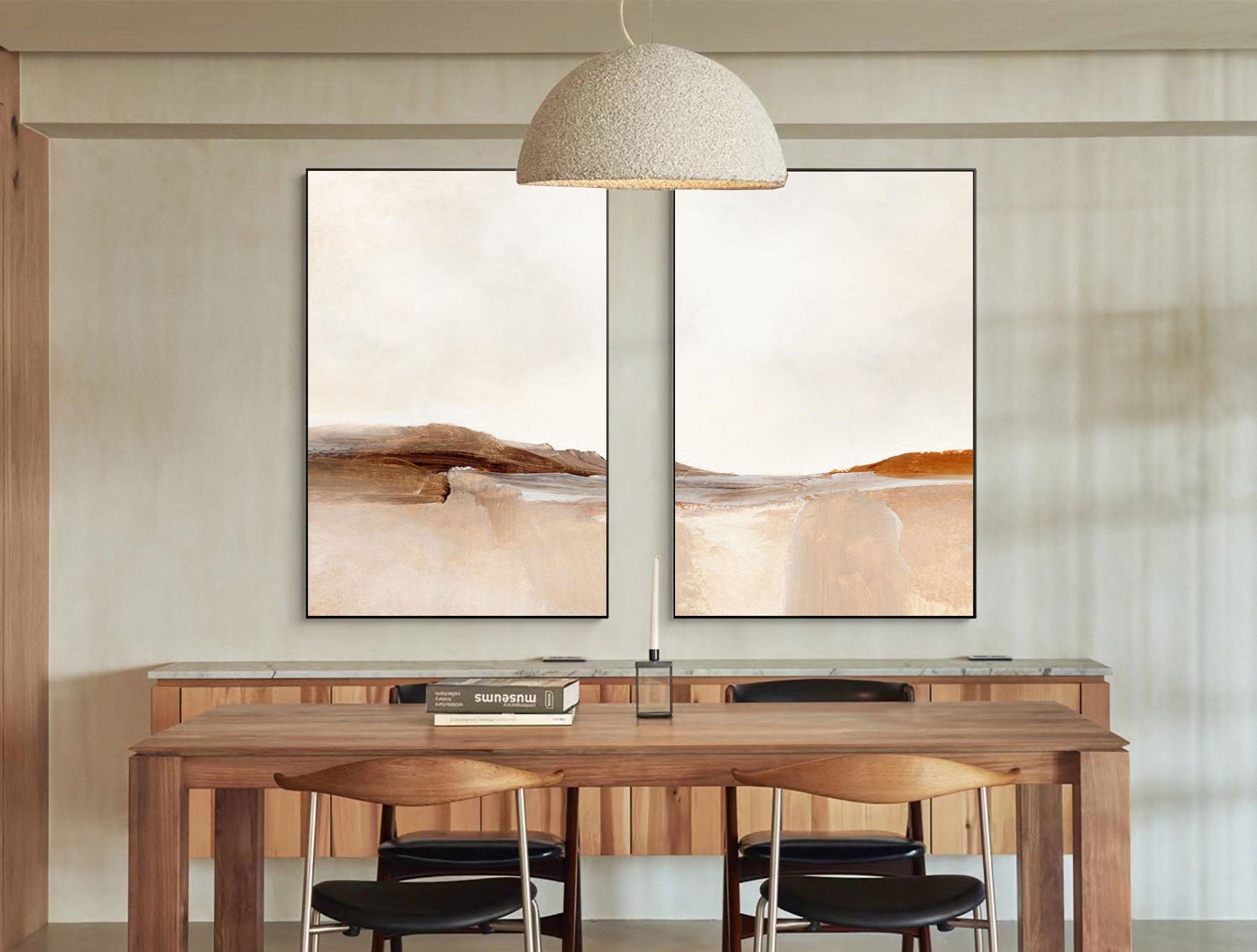 Desert Serenity- Abstract Landscape Canvas Duo SET OF 2