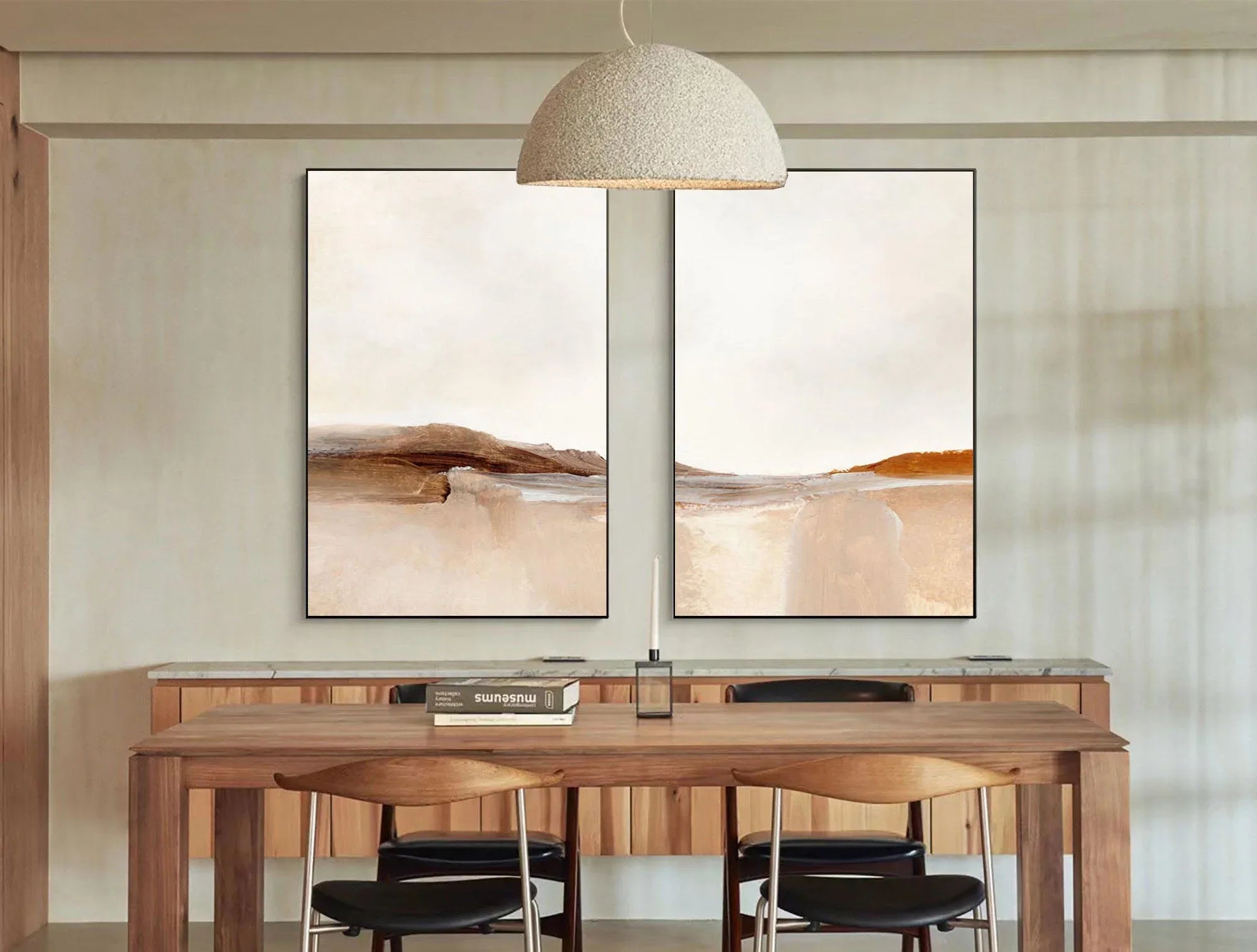 Desert Serenity- Abstract Landscape Canvas Duo SET OF 2 - artextured