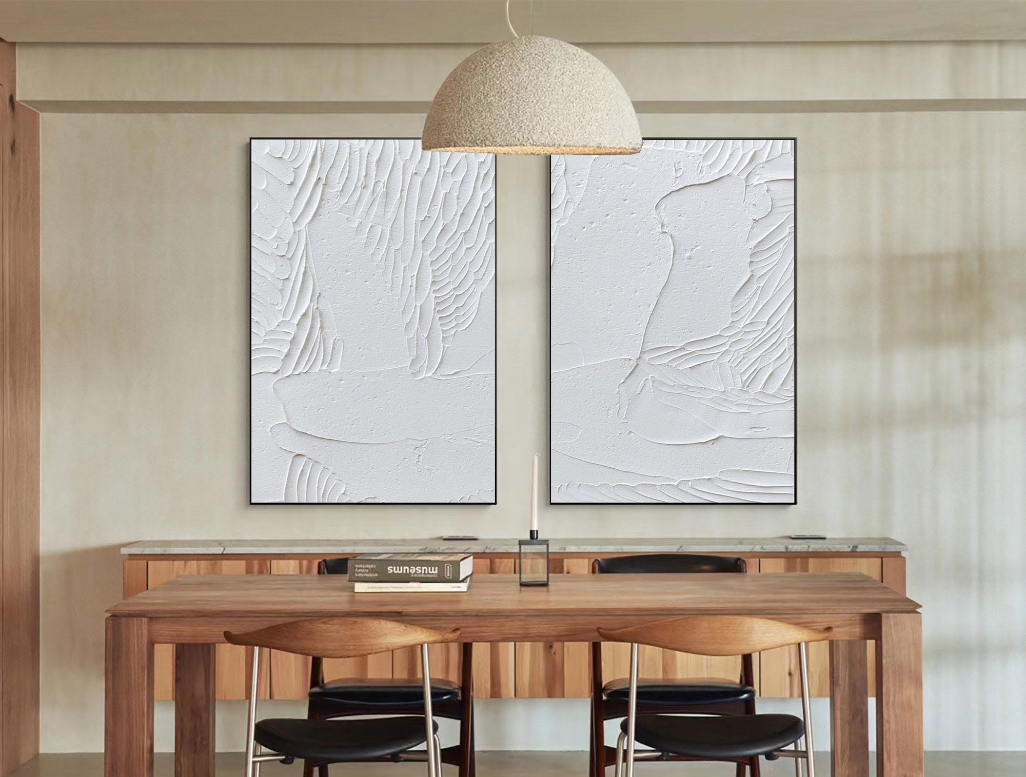 Whispered Wings - Dual Textured Minimalist Wall Art SET OF 2