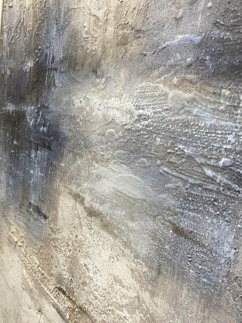 Silent Tides – Large Neutral Textured Abstract Wall Art #AB14046