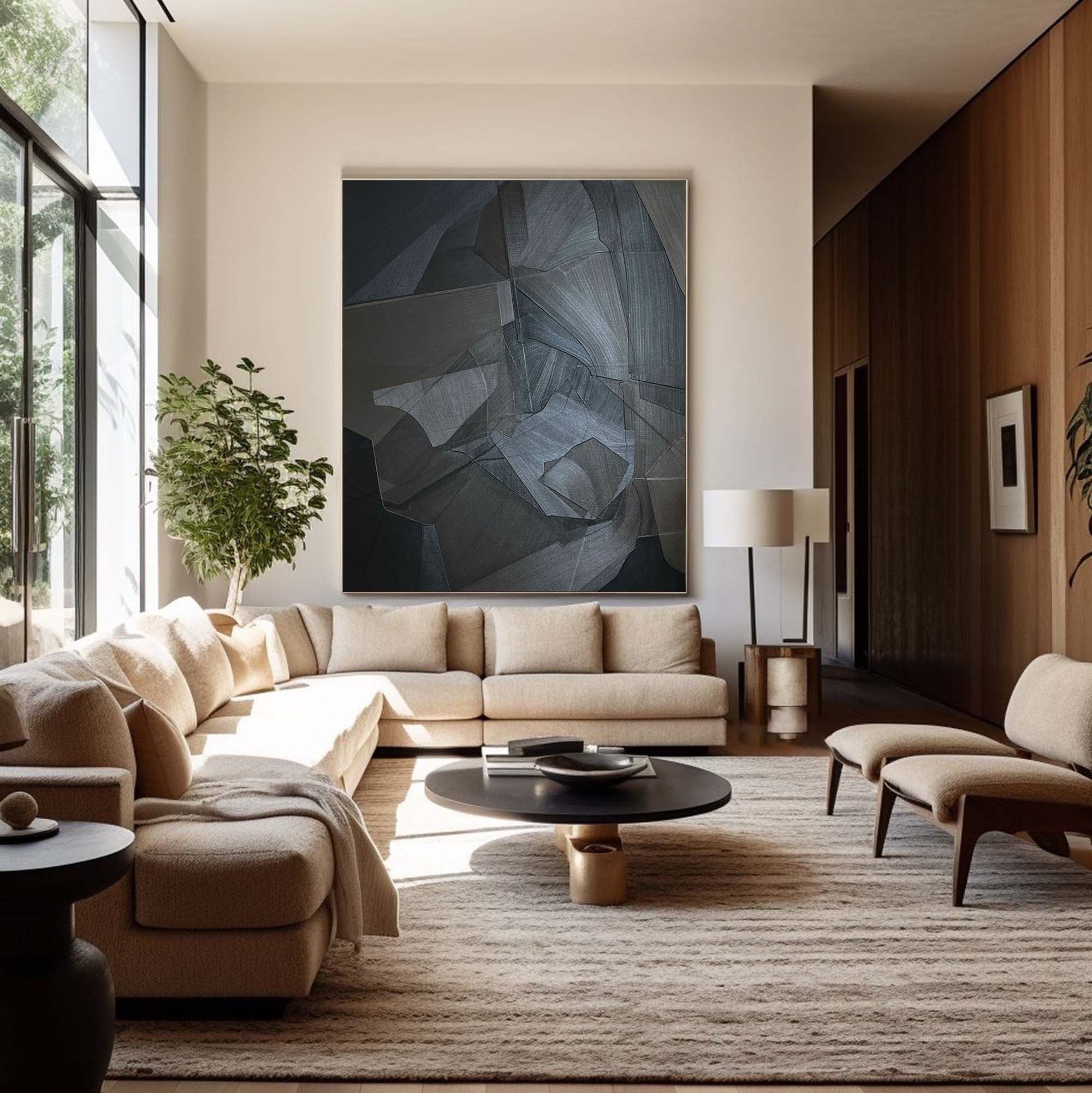 Dark Geometric Abstract Wall Art