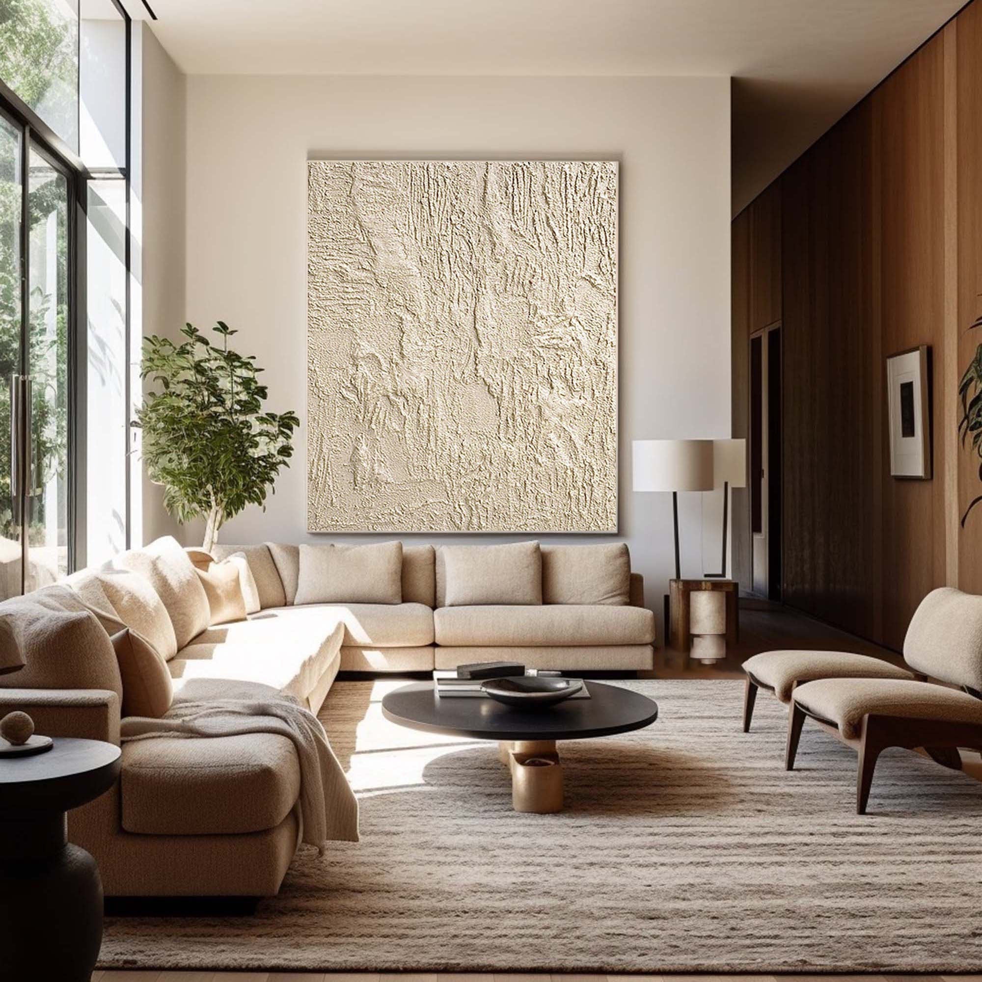 Abstract Textured Canvas Wall Art with Organic Patterns