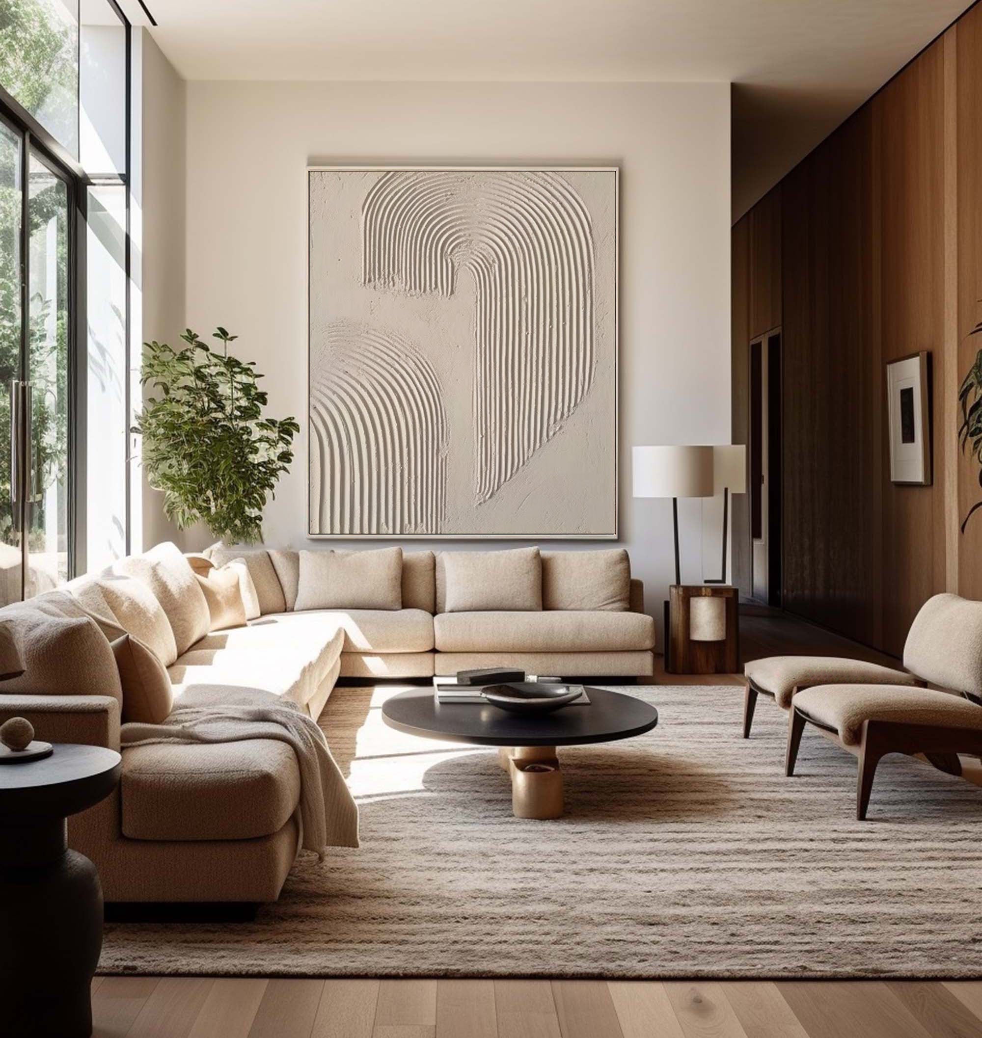 Abstract Arc Texture-Minimalist Textured Wall Art with Flowing Arches