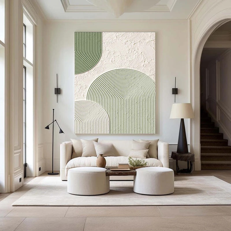 Minimalist Geometric Textured Wall Art for Modern Interiors – Gentle Arc#AB14116