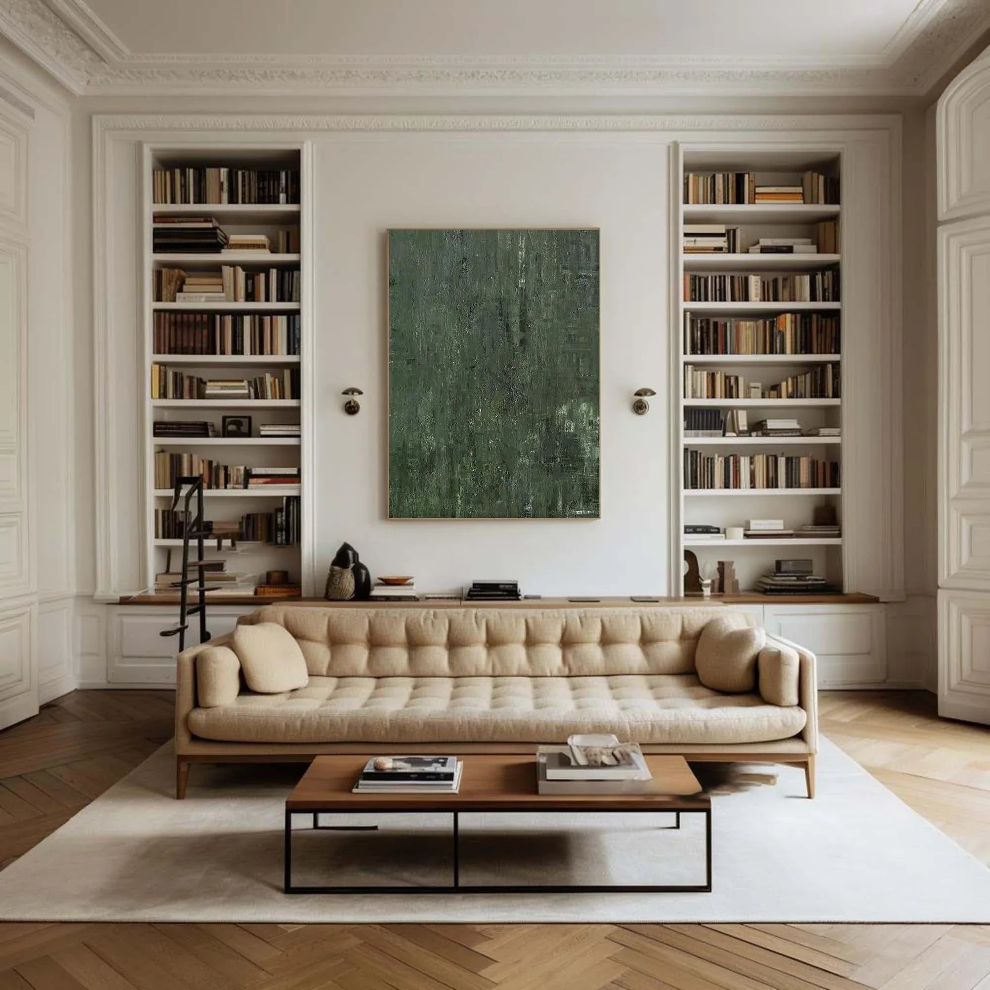 Forest Depths - Abstract Deep Green Texture Oil Painting Wall Art - artextured