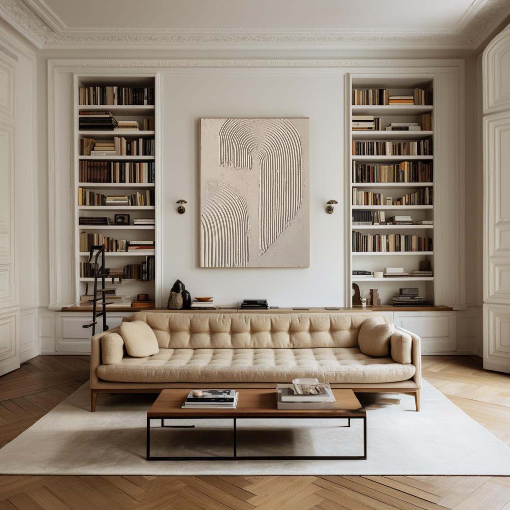 Abstract Arc Texture-Minimalist Textured Wall Art with Flowing Arches