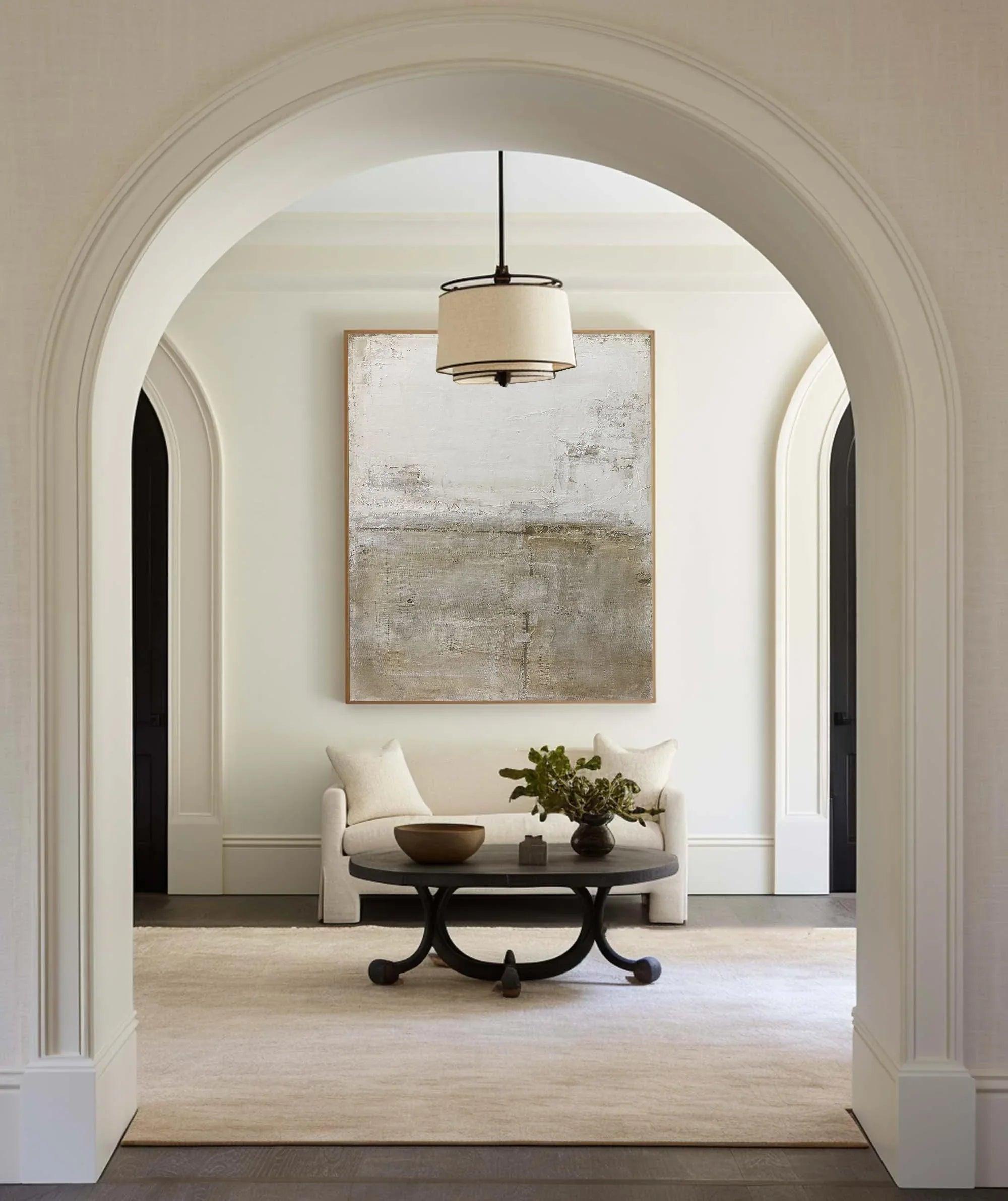 Tranquil Horizons -Top and Bottom Dual Color Gradient Hand-Painted Minimalist Abstract Wall Art - artextured