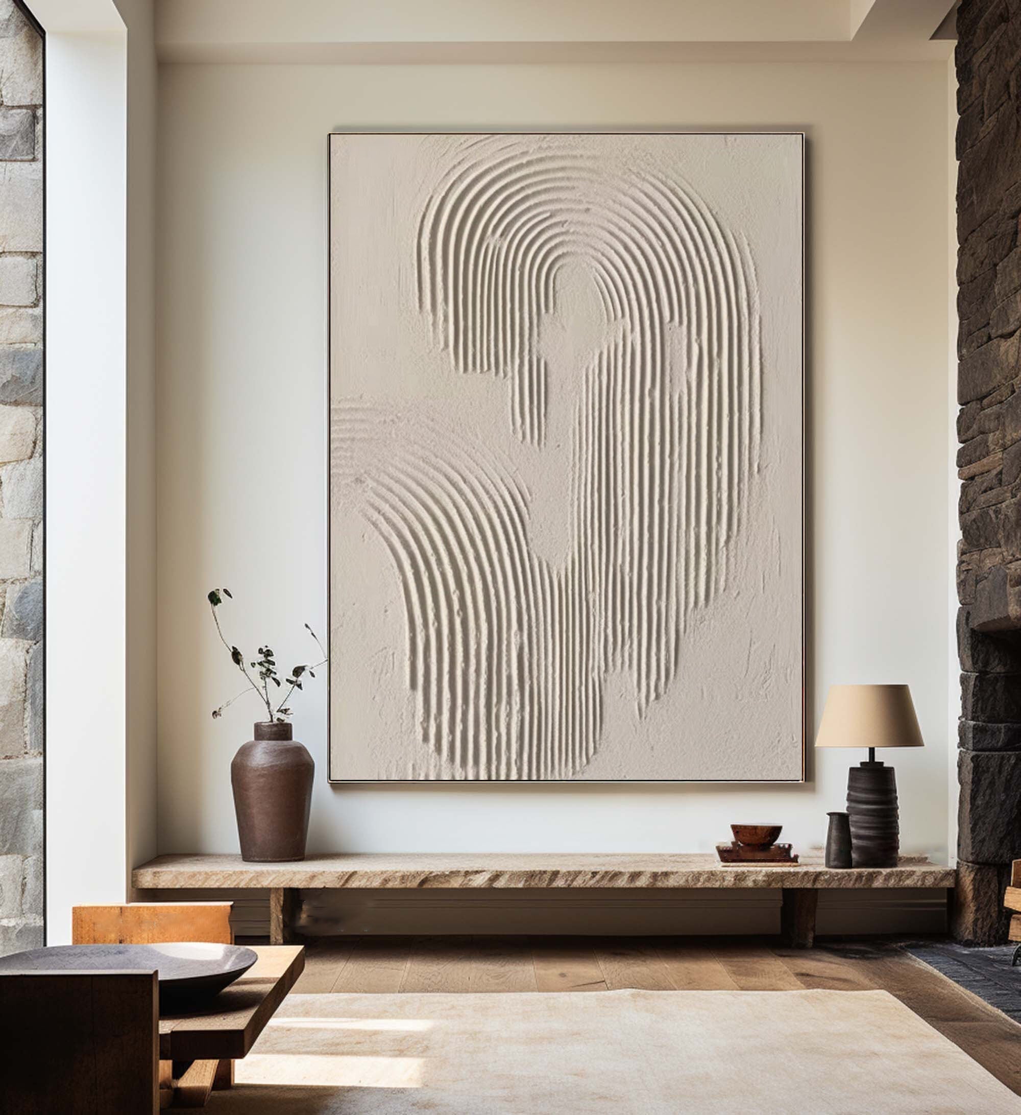 Rippled Elegance: Minimalist Textured Wall Art