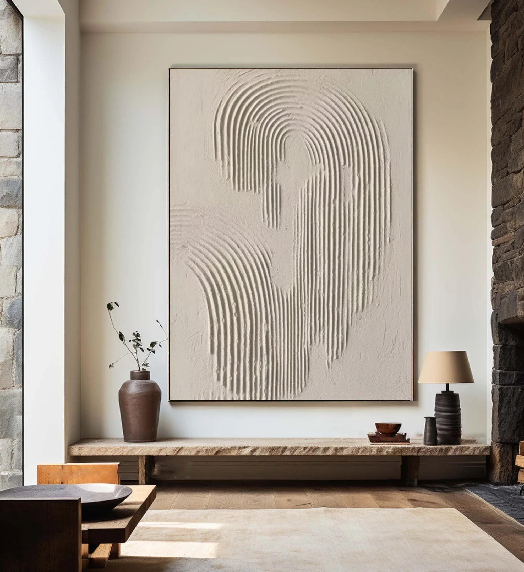 Rippled Elegance-Modern Interior Design Geometric Curve Texture Abstract Wall Art - artextured