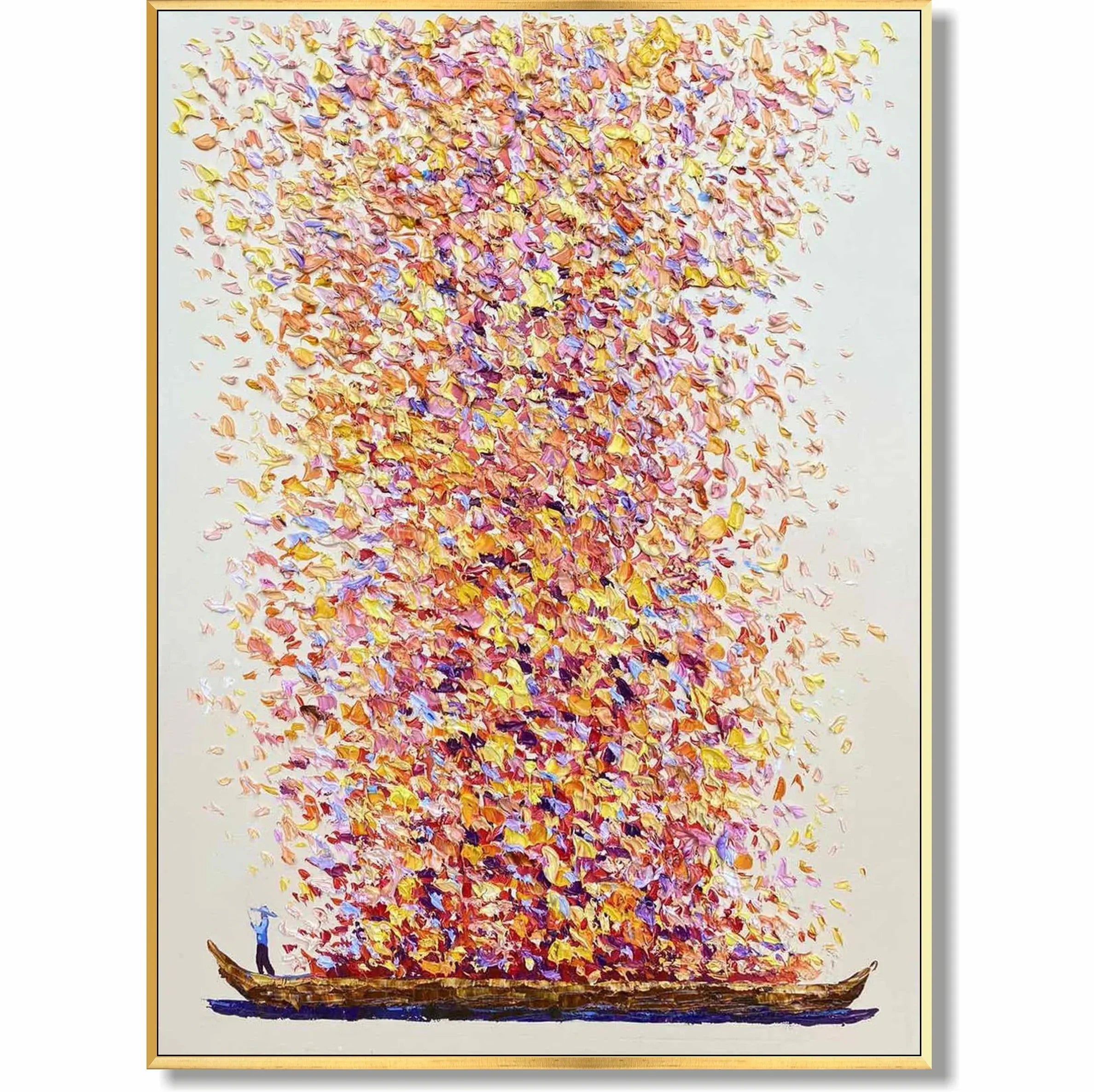 Whispers of the Wind Abstract Art-Color Flood Dream Boat Hand-Painted Texture Wall Art - artextured