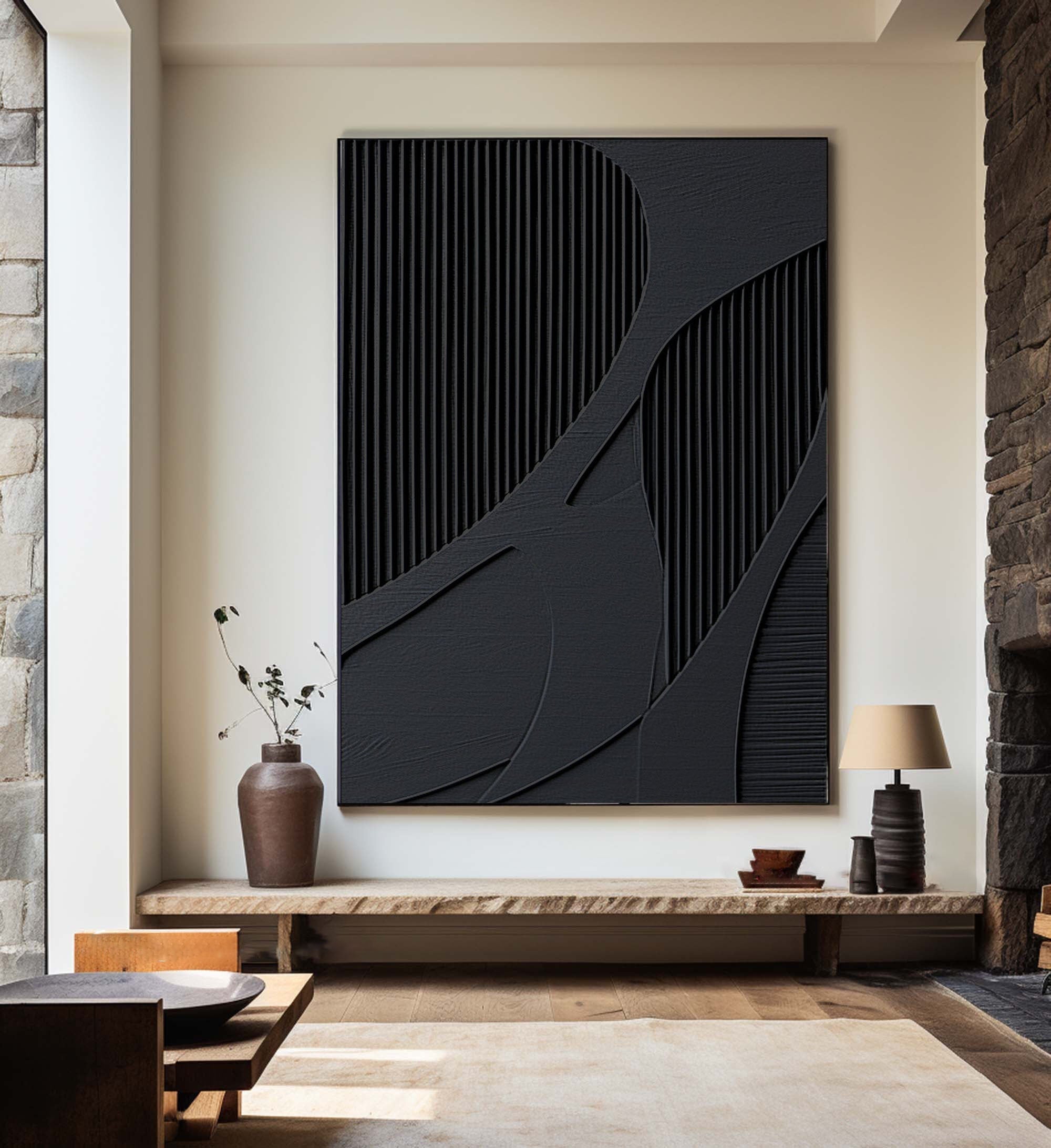 Silent Harmony: Geometric Textured Abstract Art