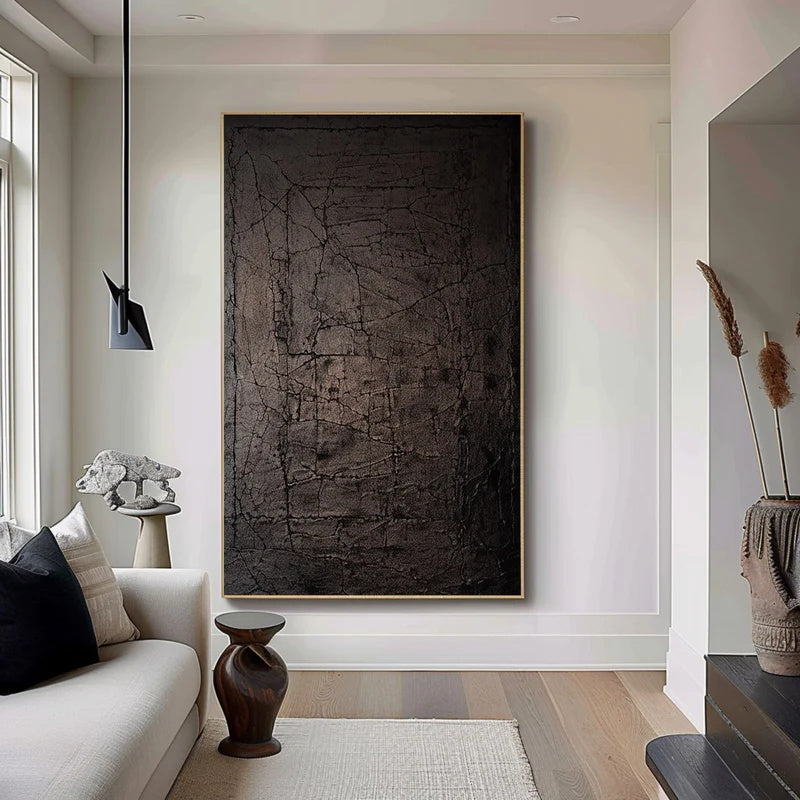 Minimalist Textured Abstract Wall Art for Modern Interiors – Deep Silence#AB14117
